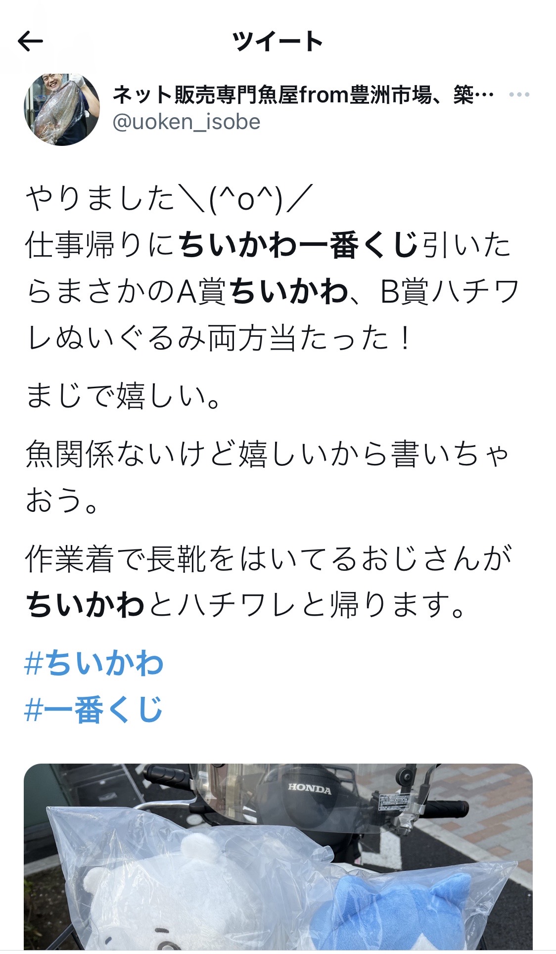 【朗報】ワア、ちいかわ一番くじをやりたすぎて泣く\n_1